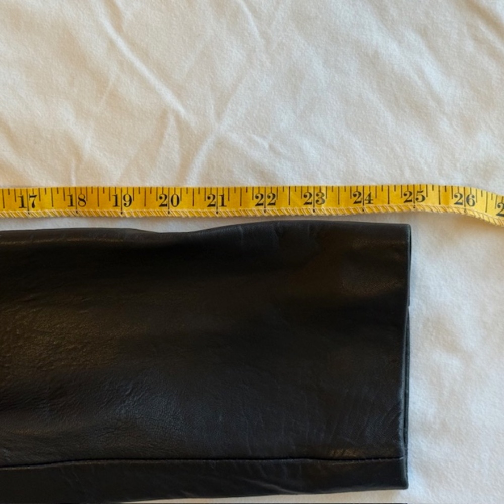 Adler Collection Womens Black Lambskin Leather Full Zip Coat with Belt, Large - Picture 13 of 13
